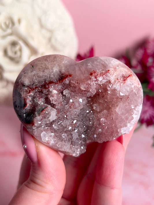 Druzy Pink Amethyst Heart
