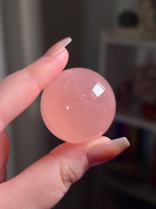 HQ Juicy Star Rose Quartz Sphere from Mozambique