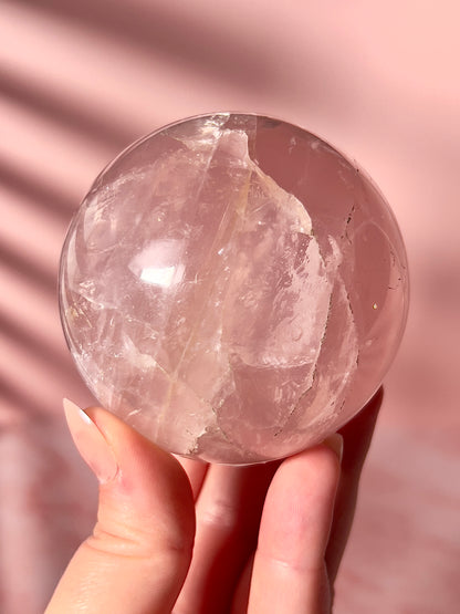Gemmy Star Rose Quartz Sphere “P”