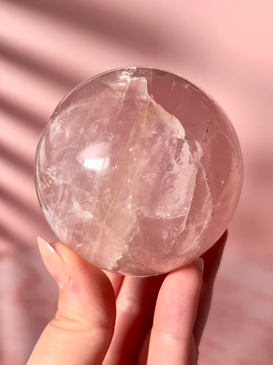 Gemmy Star Rose Quartz Sphere “P”
