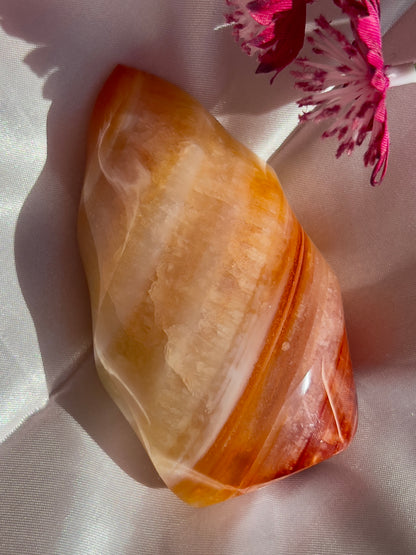 Pastel Yellow Banded Carnelian Flame