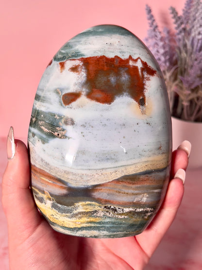 Beautiful Sea Jasper Crystal Statement Freeform