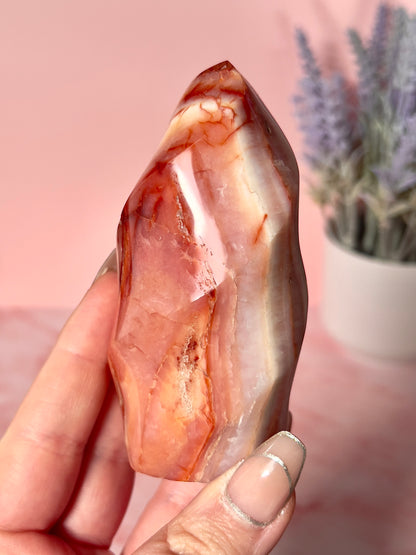 Pastel Pink Carnelian Flame