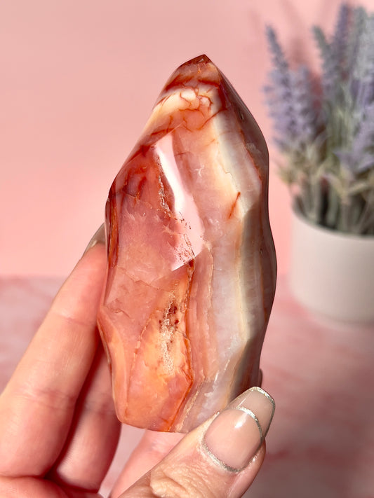Pastel Pink Carnelian Flame