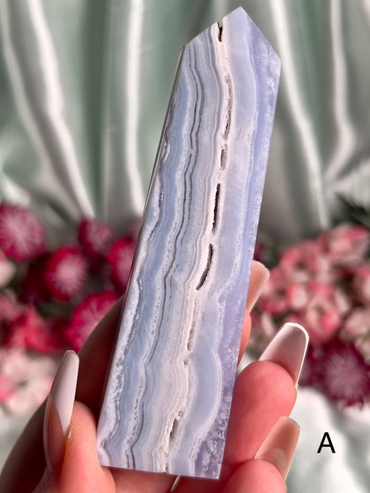 Tall Druzy Blue Lace Agate Towers - Choose Your Own