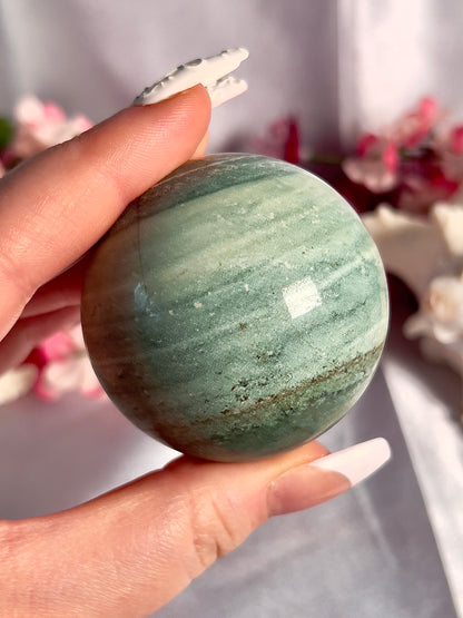 Pastel Minty Green Unicorn Jasper Sphere