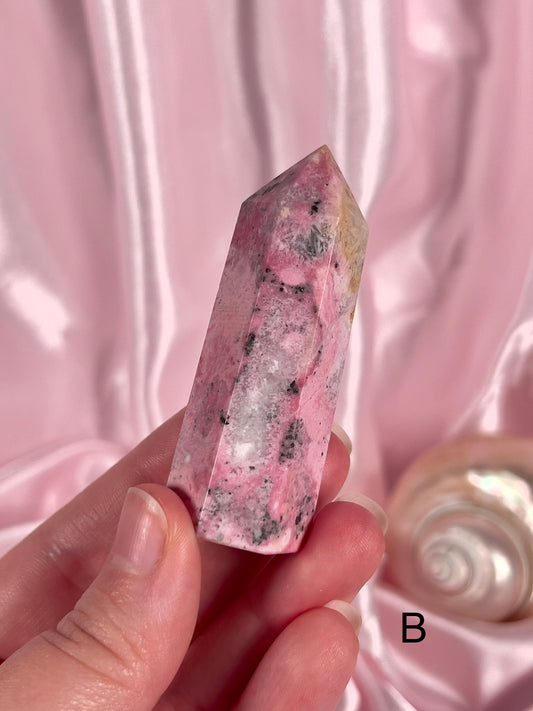 Bubblegum Pink Peruvian Rhodonite Tower - Choose Your Own