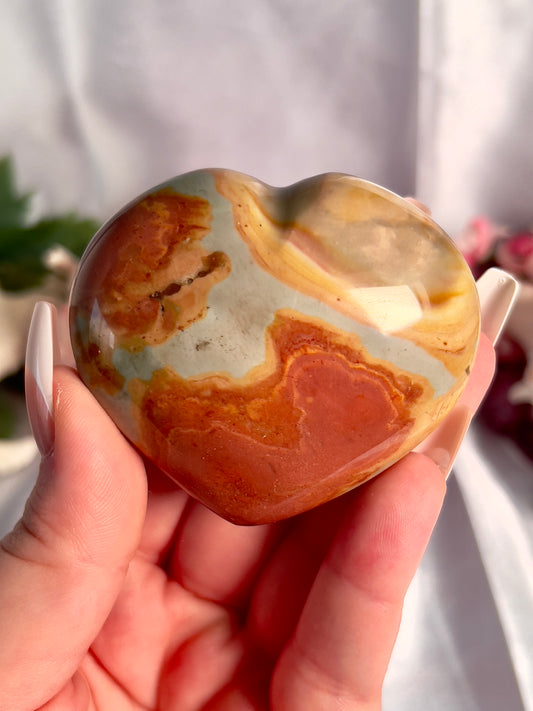 Pastel Polychrome Jasper Heart