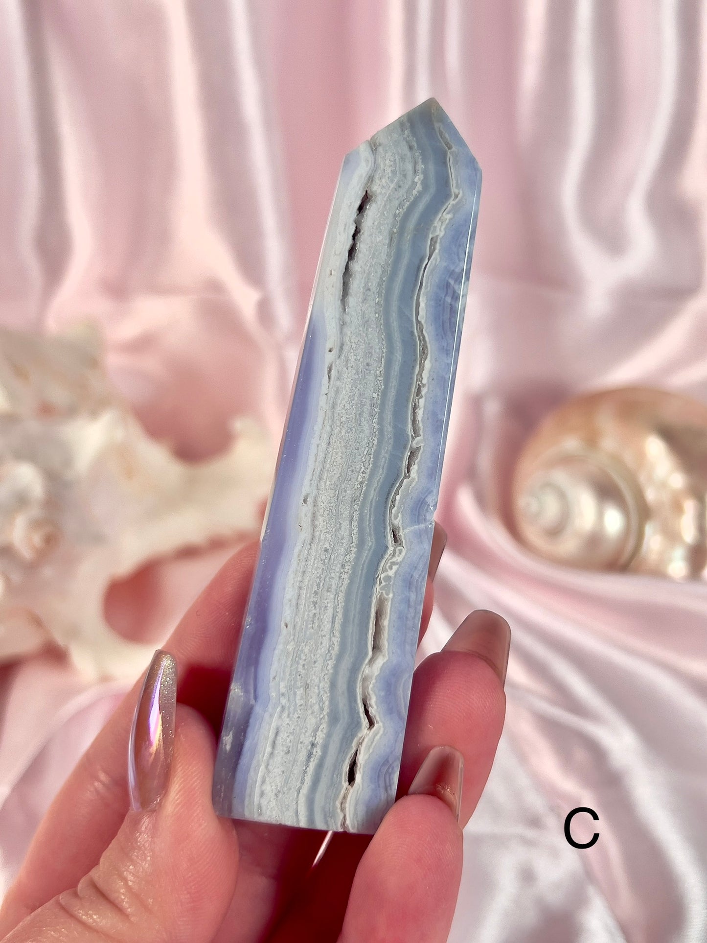 Tall Druzy Blue Lace Agate Towers - Choose Your Own