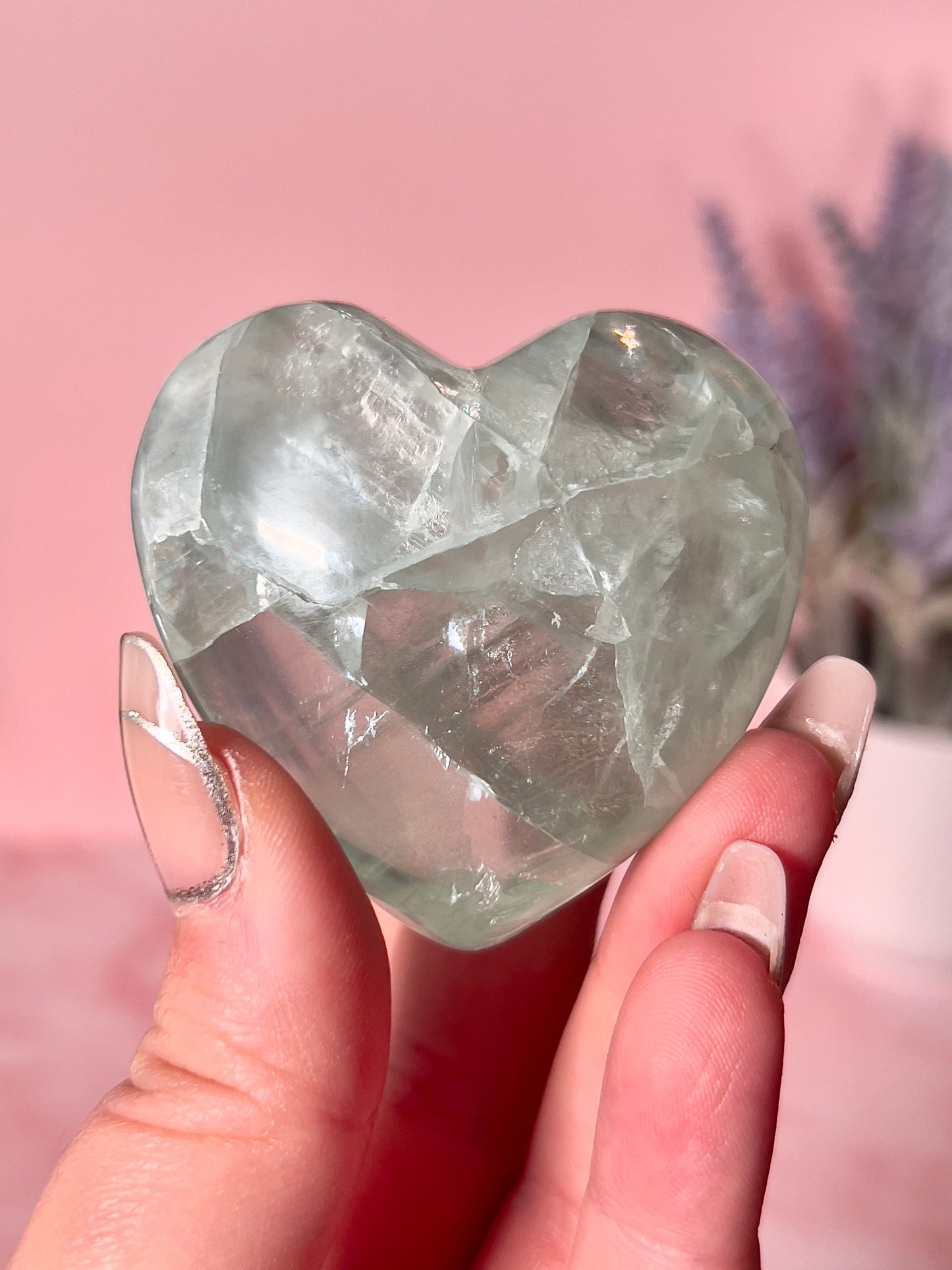 Water Clear Fluorite Heart from Mexico