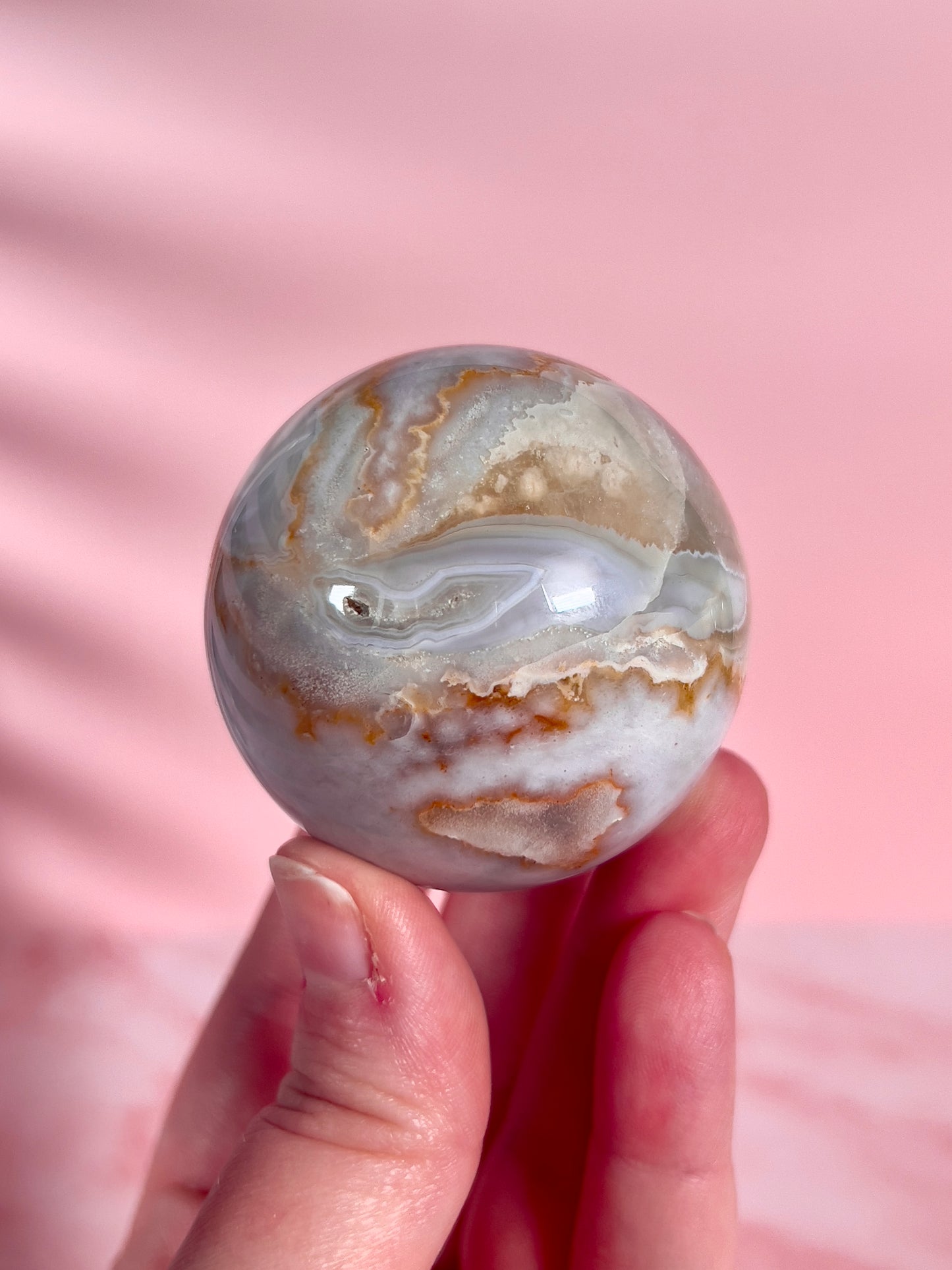 Blue Flower Agate Sphere