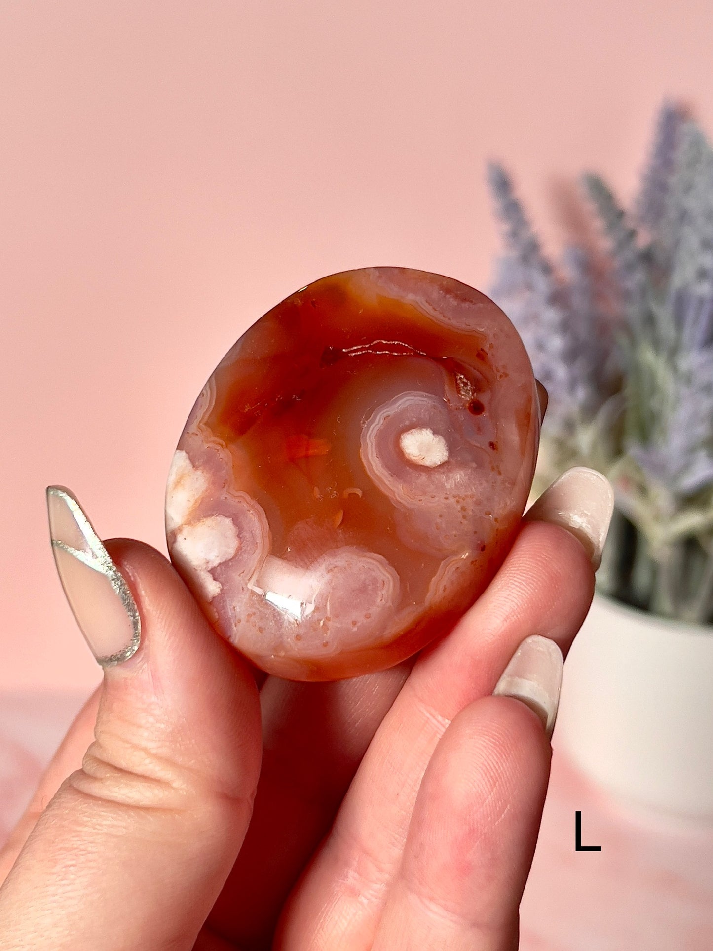 Carnelian and Flower Agate Palm Stones - Choose Your Own