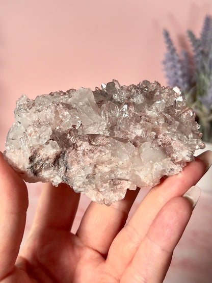Columbian Pink Lemurian Quartz Cluster