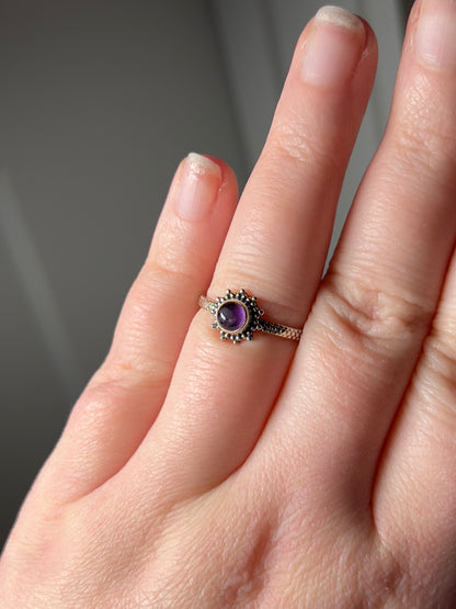 Amethyst Vintage Style Ring - Choose Your Size