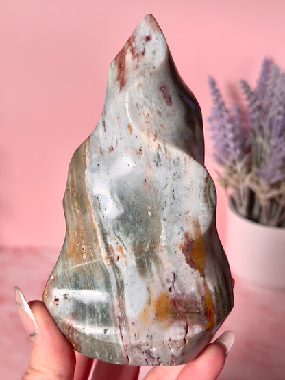 Imperfect Pastel Sea Jasper Flame