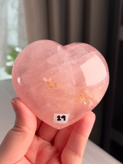 Gemmy Juicy Star Rose Quartz Heart