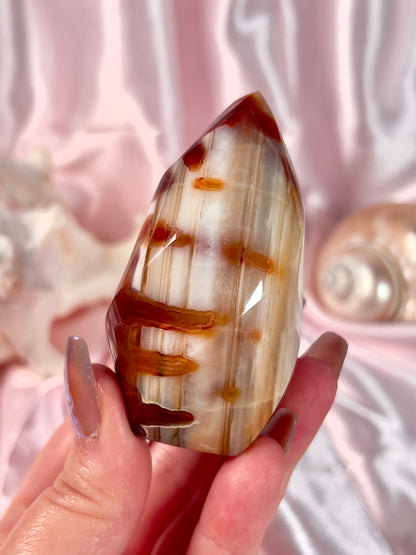 Banded Carnelian Flame Mixed with Orca Agate