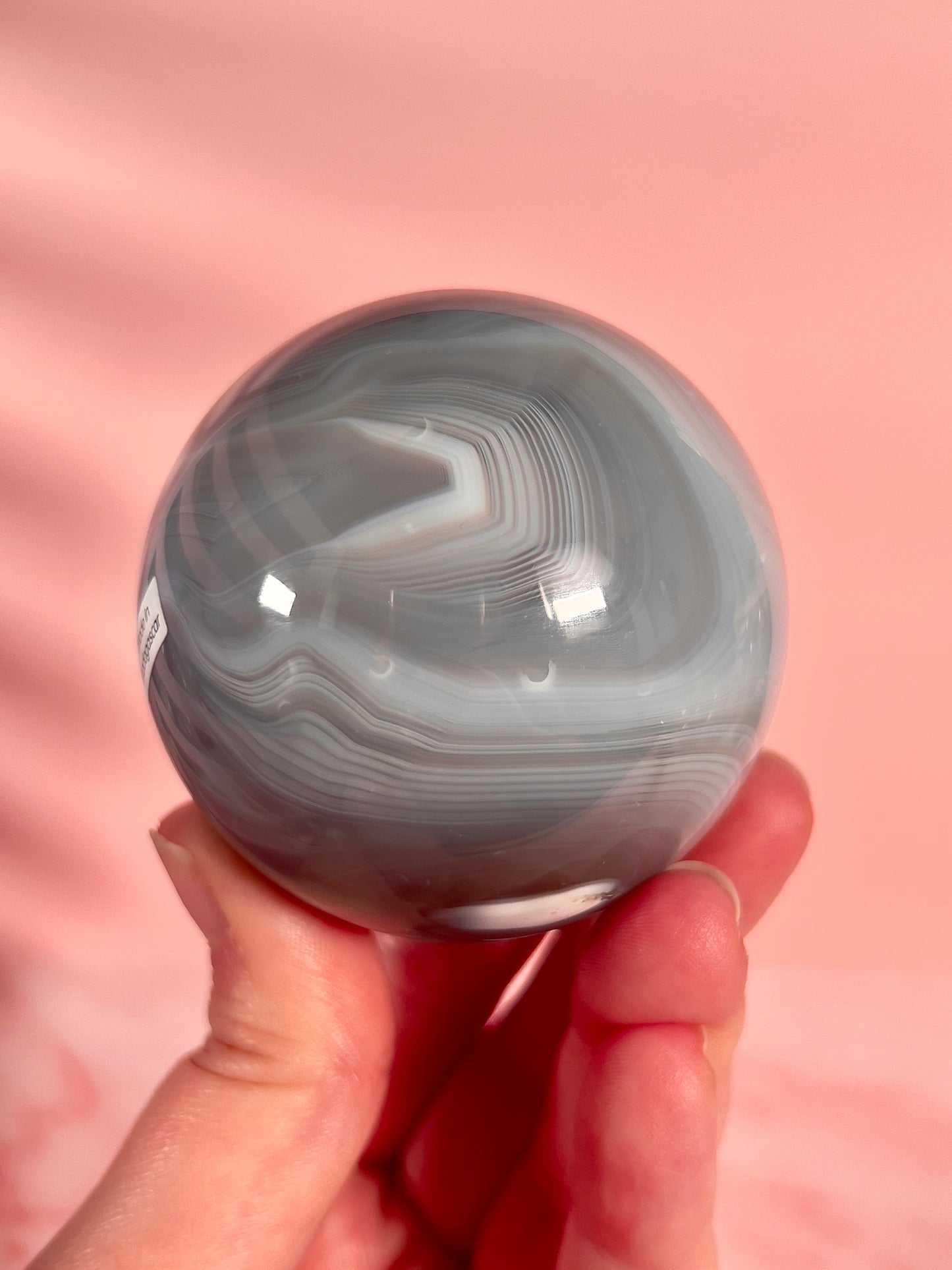 Blue Banded Agate Sphere with Parallax