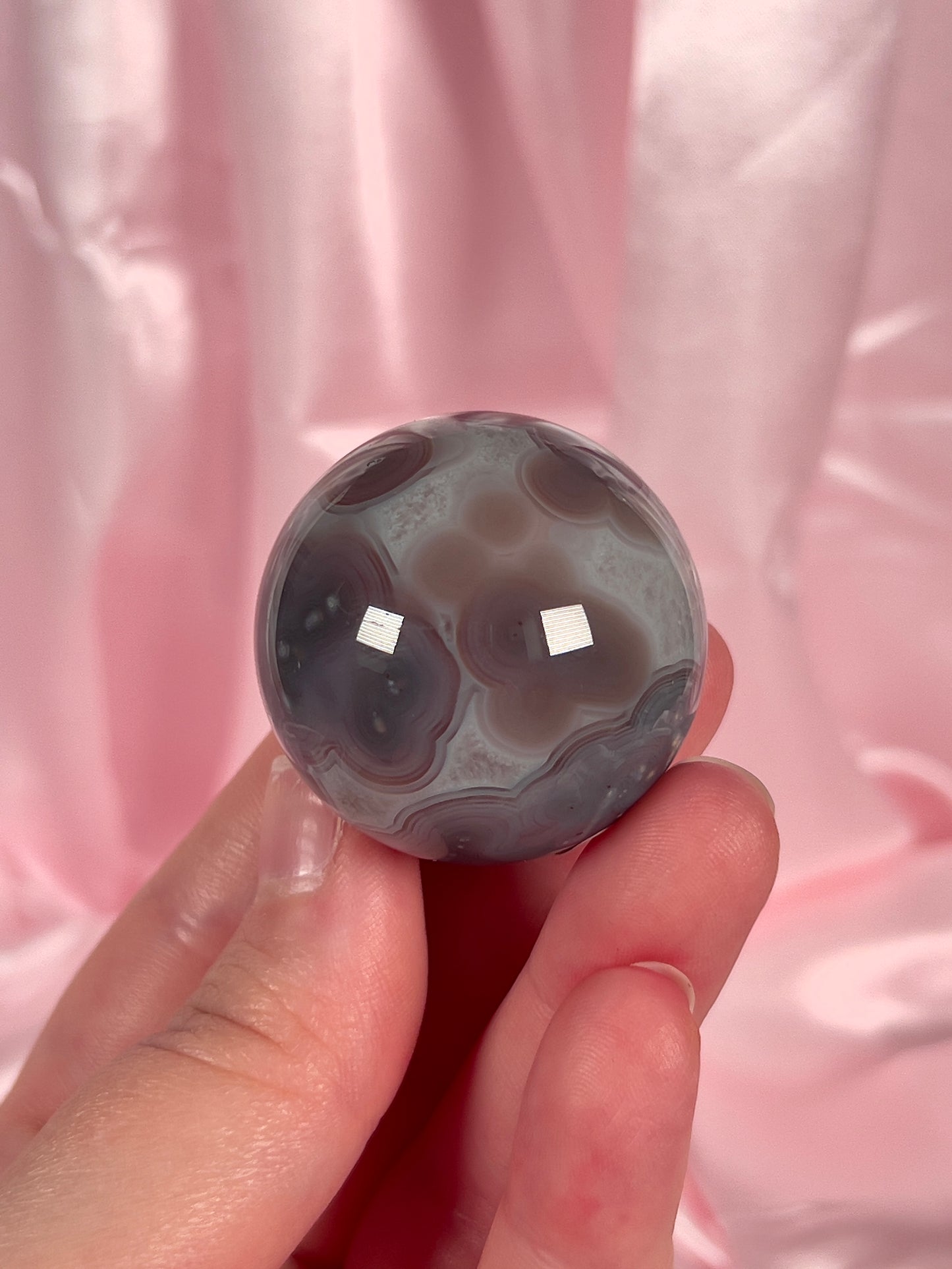 Mini Pastel Strawberry Swazi Agate Sphere