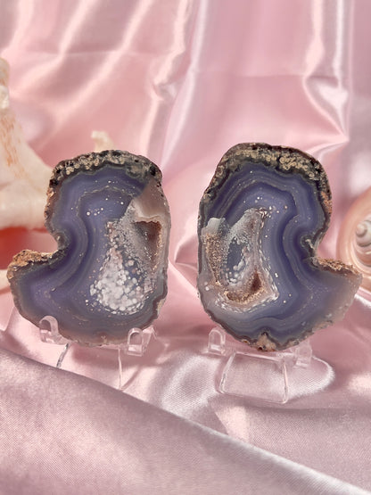Starry Night Agate Pair