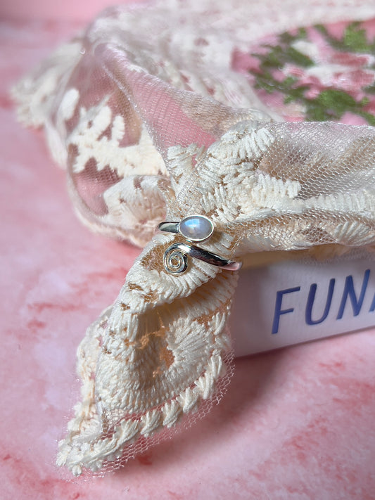 Rainbow Moonstone Ring Size 7