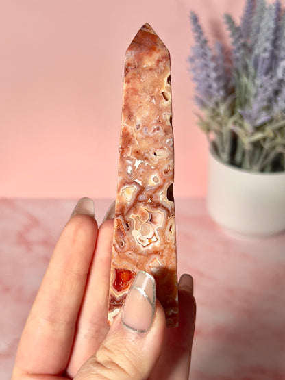 Gorgeous Rare Pink Crazy Lace Agate