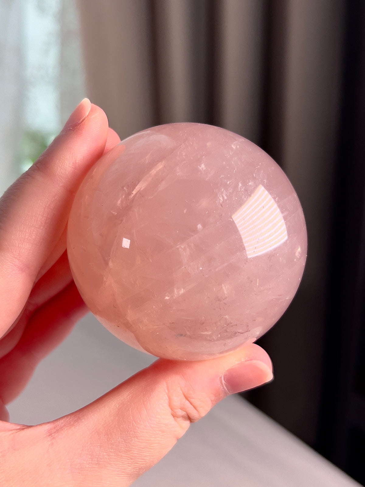 Gemmy Star Rose Quartz Sphere