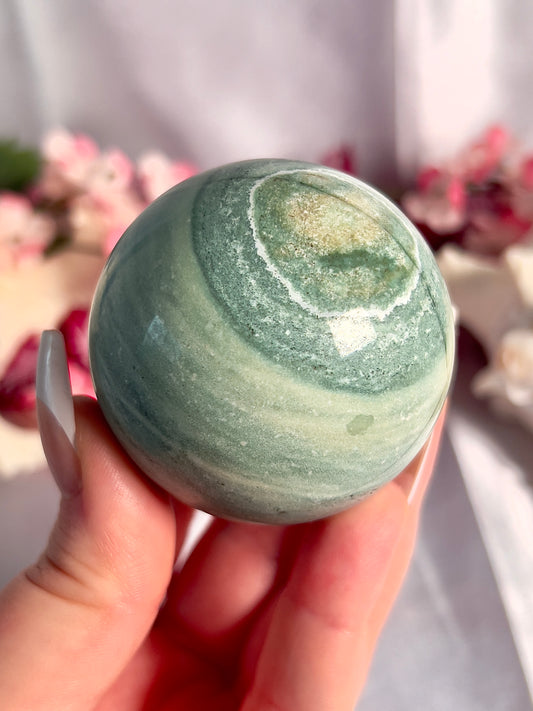 Pastel Minty Green Unicorn Jasper Sphere