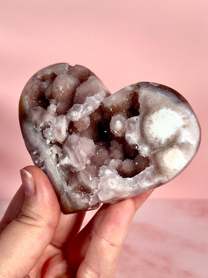 Druzy Pink Amethyst Heart