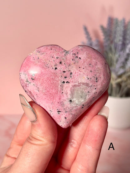 Bubblegum Pink Peruvian Rhodonite Puffy Hearts - Choose Your Own