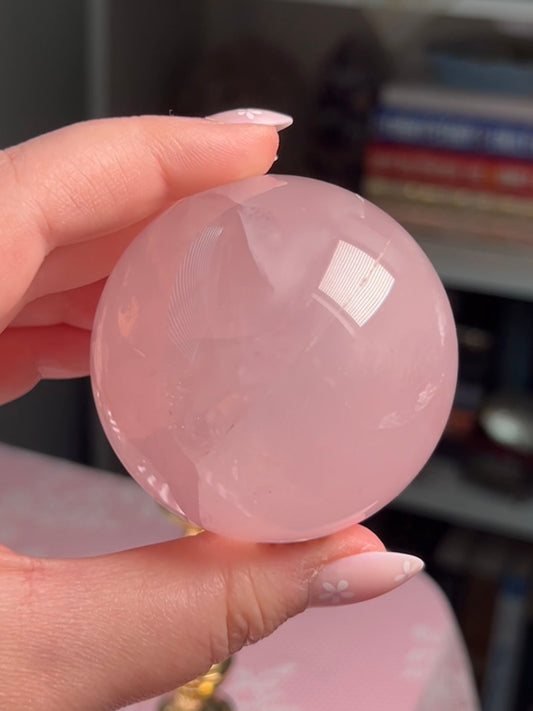 Gemmy Lavender Star Rose Quartz Sphere