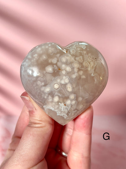 Flower Agate Hearts from Madagascar - Choose Your Own