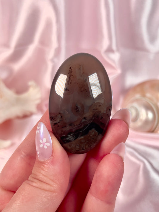 Volcano Agate Palm Stone - Green UV Reactive