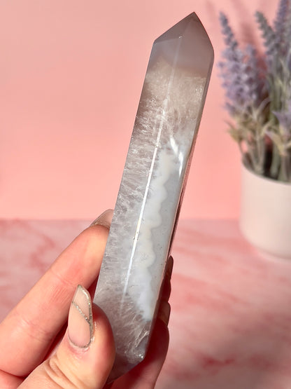 Pastel Blue Druzy Agate DT