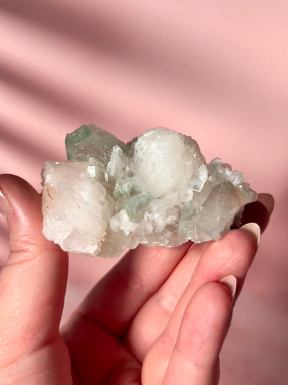 Mint Apophyllite and Stilbite Specimen