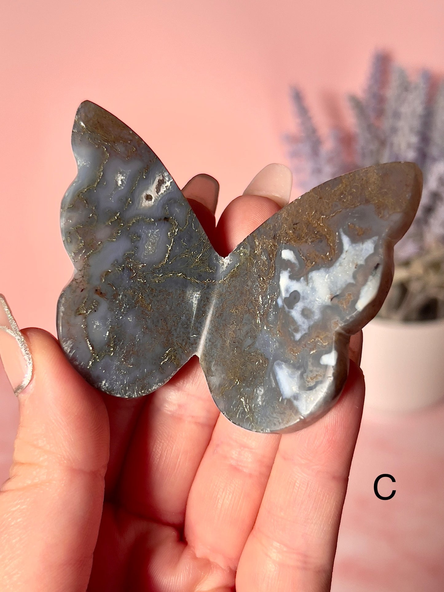 Moss Agate 3D Butterfly - Choose Your Own