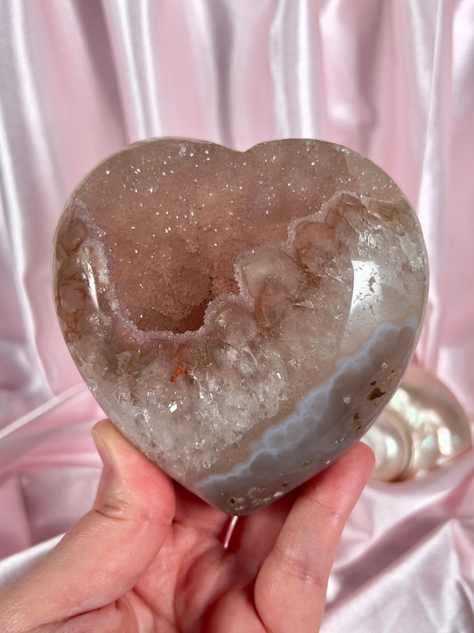 Champagne Sugar Amethyst Heart from Uruguay