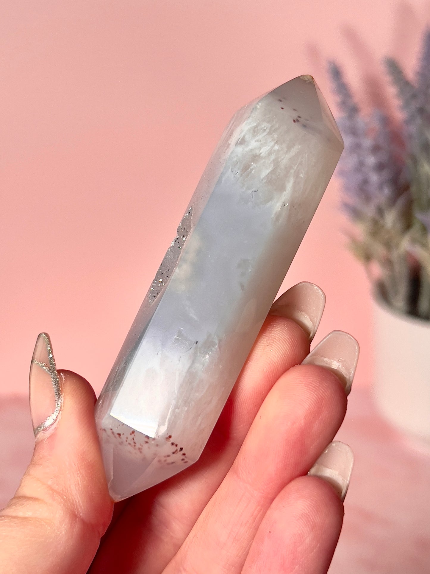 Pastel Blue Druzy Agate DT