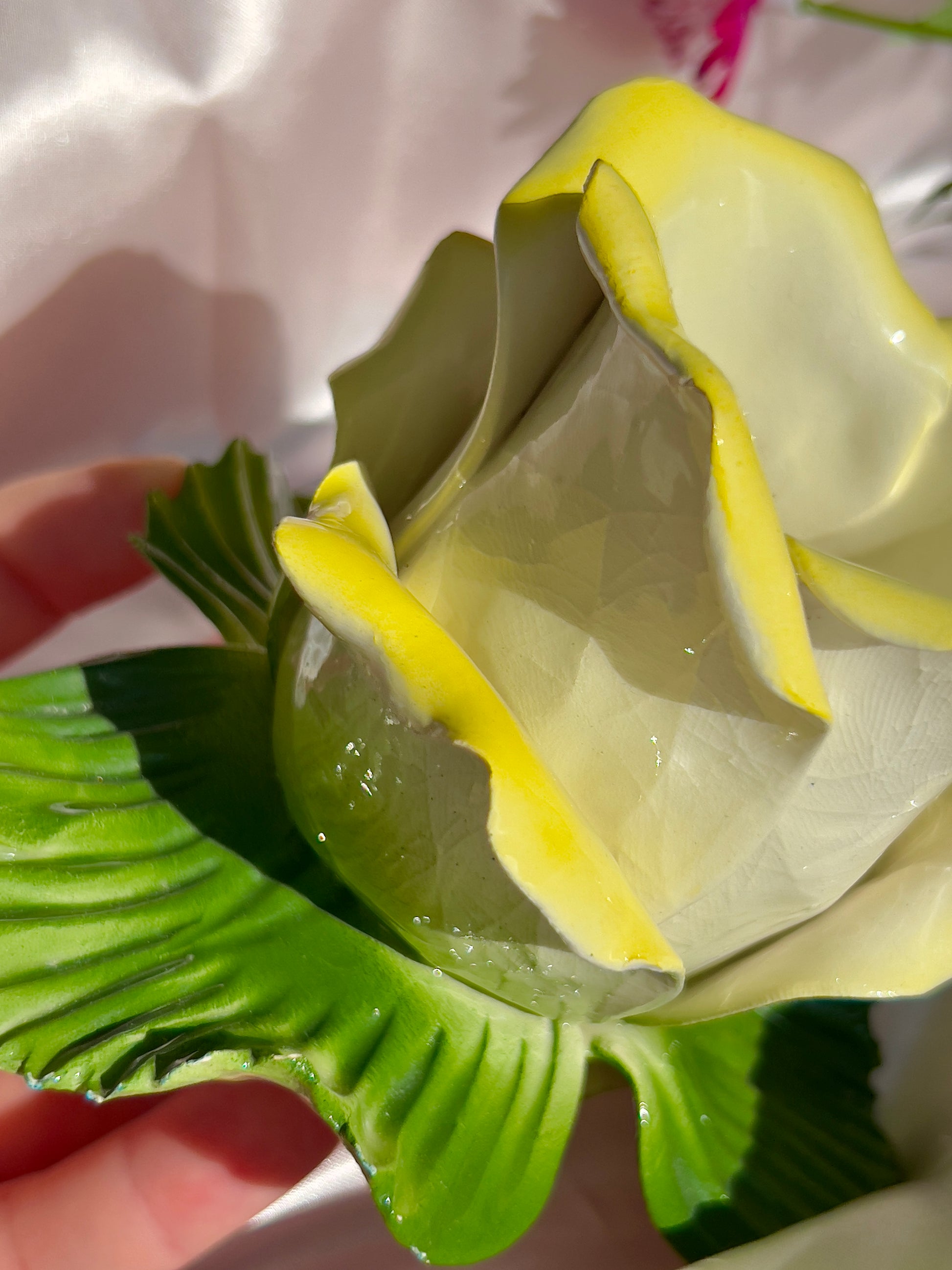 Vintage Yellow Flower Sphere Holder