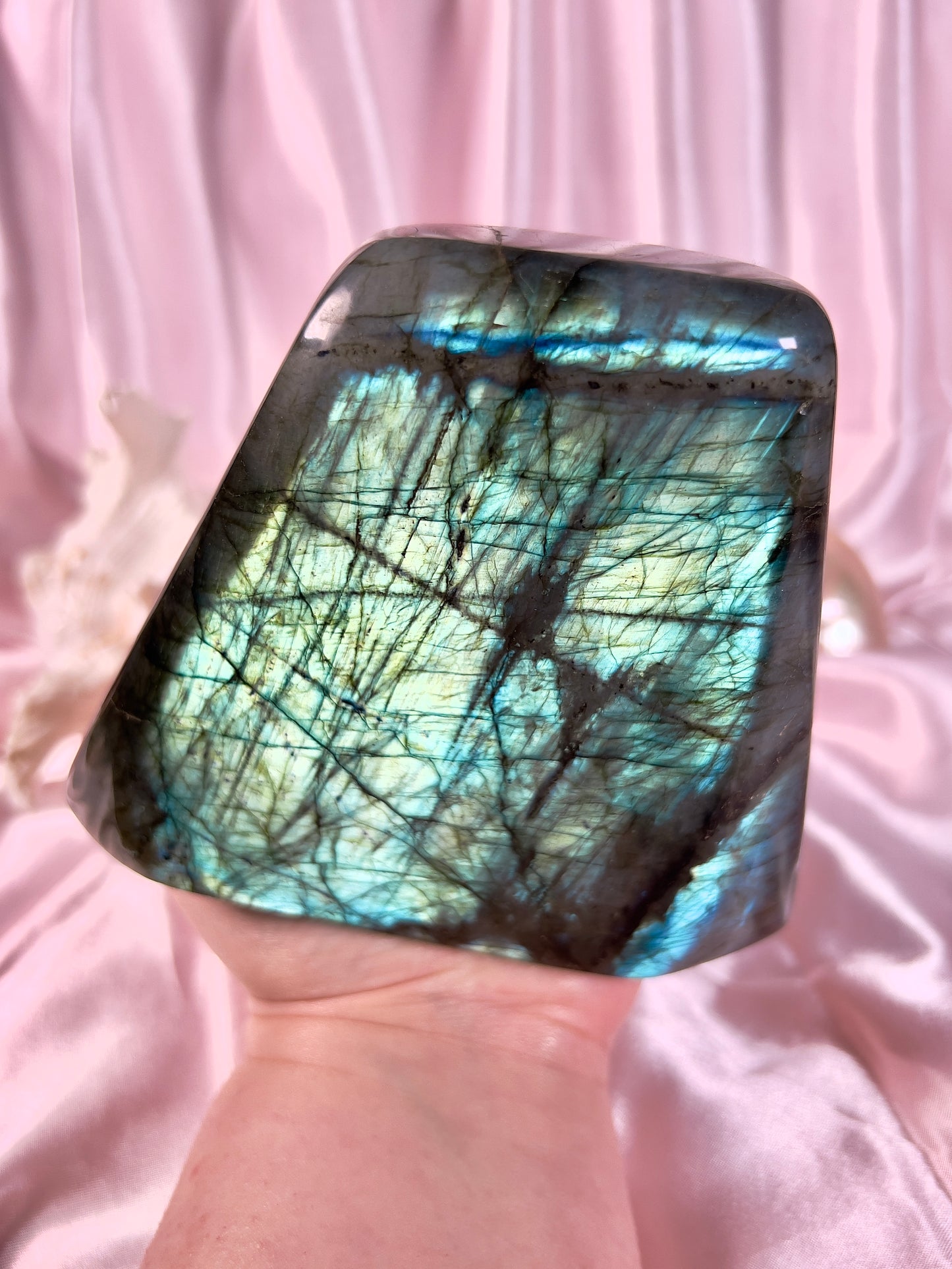 Statement Teal Green Labradorite Freeform