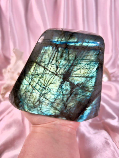 Statement Teal Green Labradorite Freeform