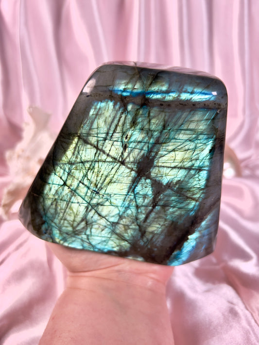 Statement Teal Green Labradorite Freeform