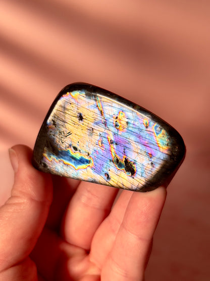 Silvery Purple Labradorite Freeform