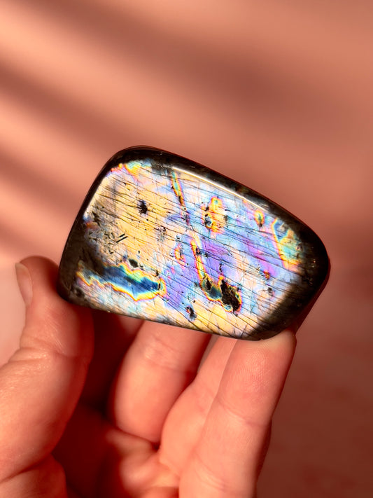 Silvery Purple Labradorite Freeform