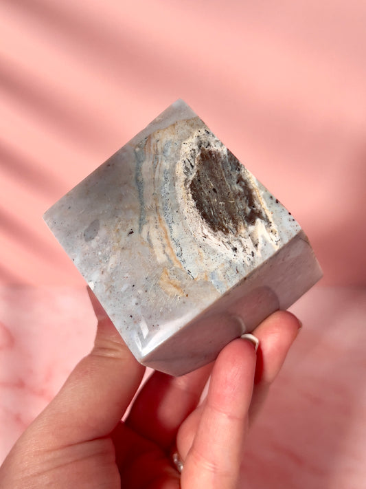 Pastel Sea Jasper Cube