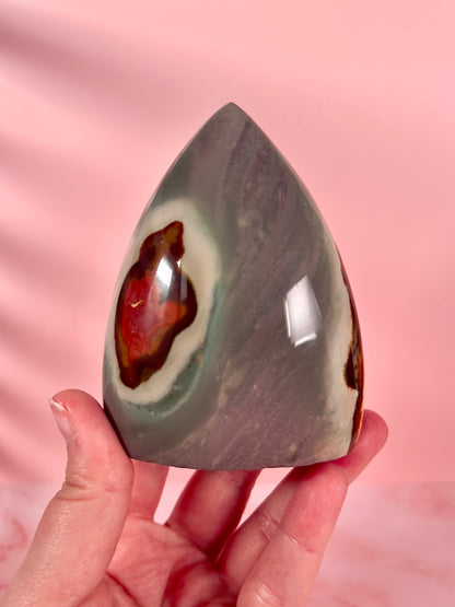 Blue and Purple Polychrome Jasper Teardrop Flame