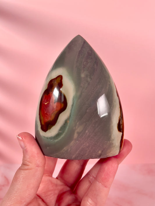 Blue and Purple Polychrome Jasper Teardrop Flame