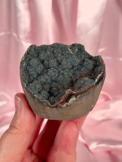 Deep Teal and Red Sugar Amethyst Cut Base