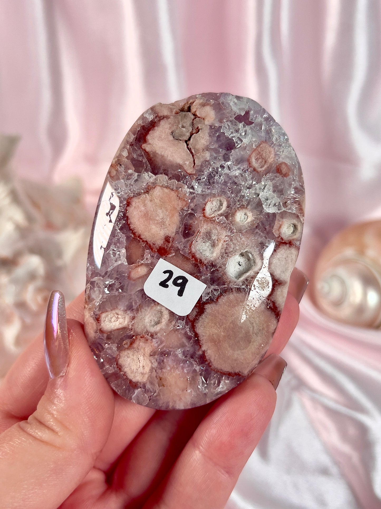 Pink Amethyst Large Palm Stone