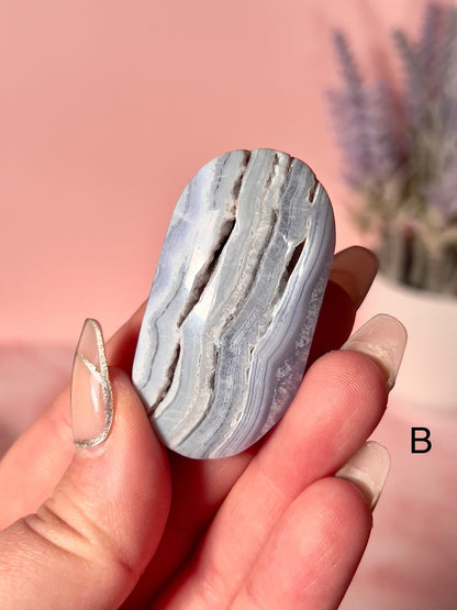 Beautiful Blue Lace Agate Palm Stones - Choose Your Own
